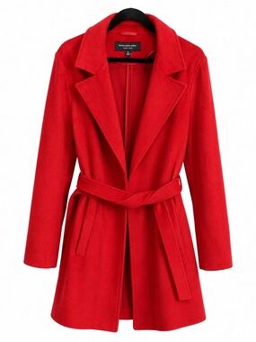 Marc New York Andrew Marc Red Belted Wool Blend Coat XL